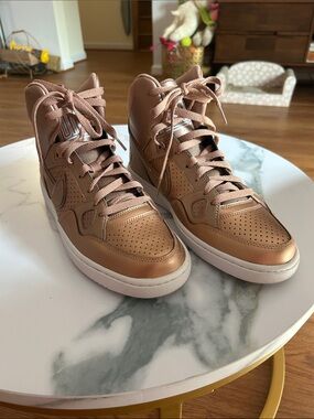 Nike Women's Son of Force High Top Sneakers Bronze/Gold